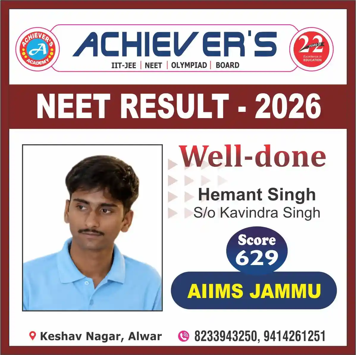NEET Result Hemant Singh AIIMS Jammu